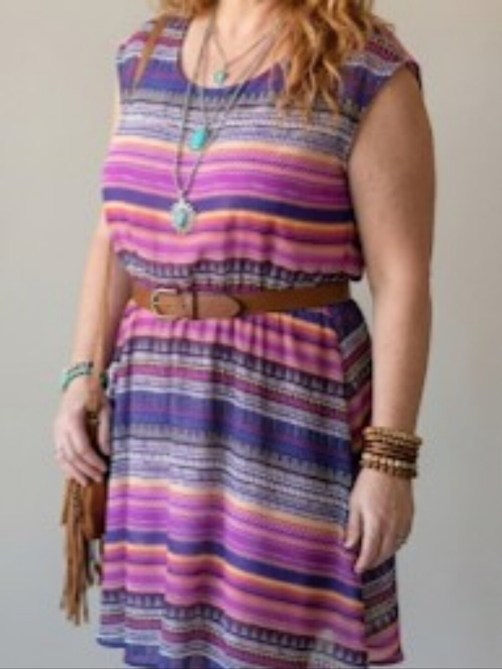 Vibrant Multicolor Striped Mini Babydoll Dress - Boho Festival Indie Summer - Picture 11 of 11